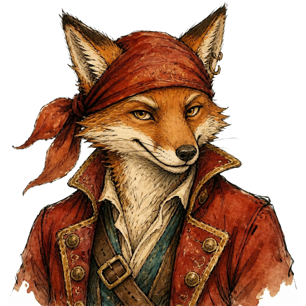 A fox captain reading a chart